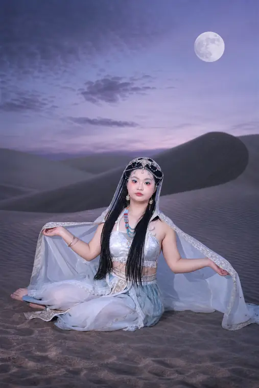 西域艺术照 · 月下纱影